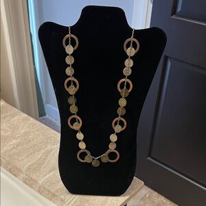 Mixed Metals Circle Necklace 32”